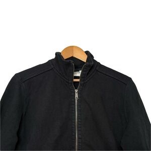 American Giant Mens Moto Full Zip Sweatshirt Black Cotton‎ Jacket Large